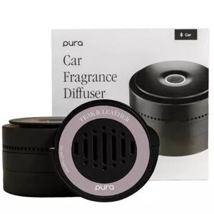 PURA NWT car diffuser starter kit w/ teak & leather